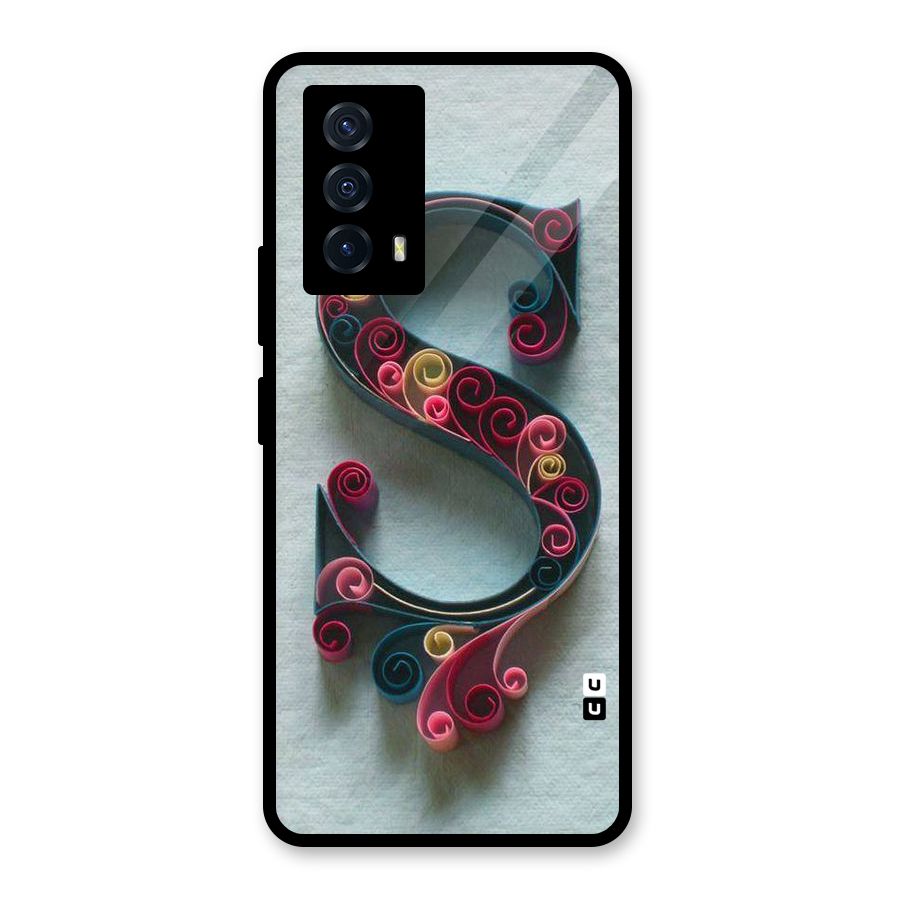 Floral Alphabet Glass Back Case for Vivo iQOO Z5