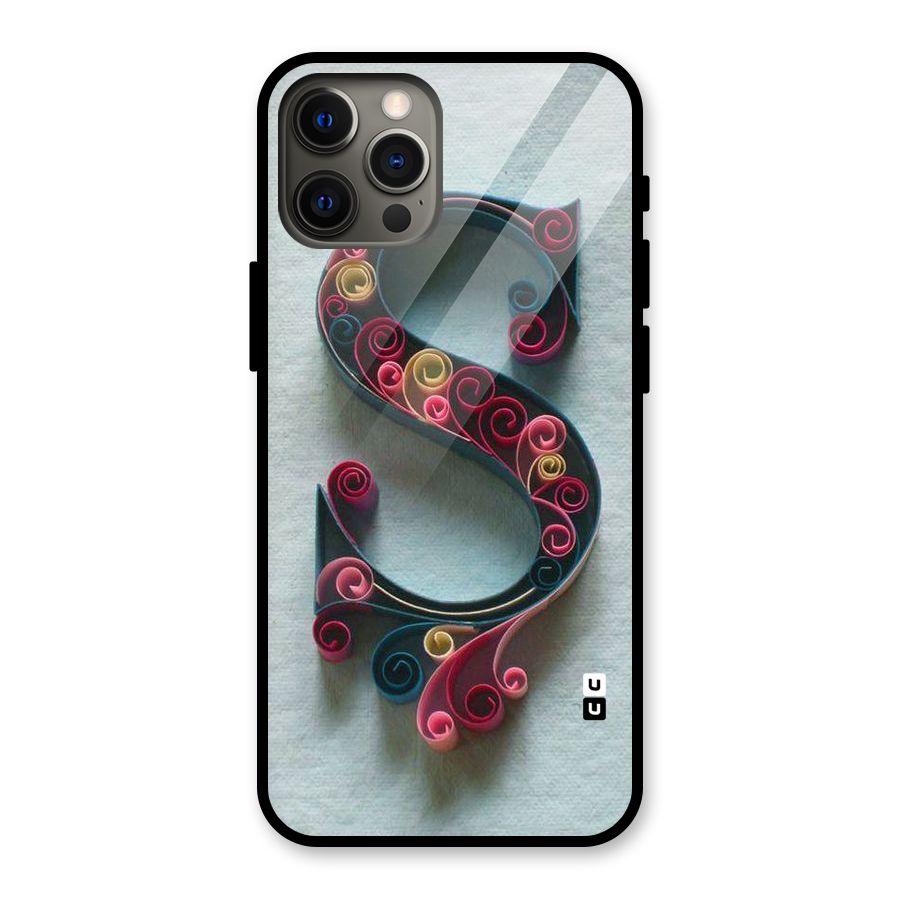 Floral Alphabet Glass Back Case for iPhone 12 Pro Max