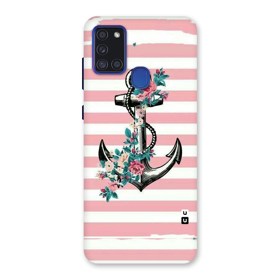 Floral Anchor Back Case for Galaxy A21s