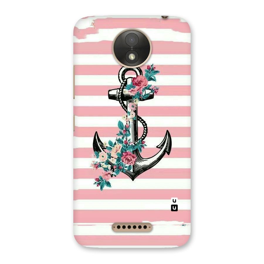 Floral Anchor Back Case for Moto C Plus