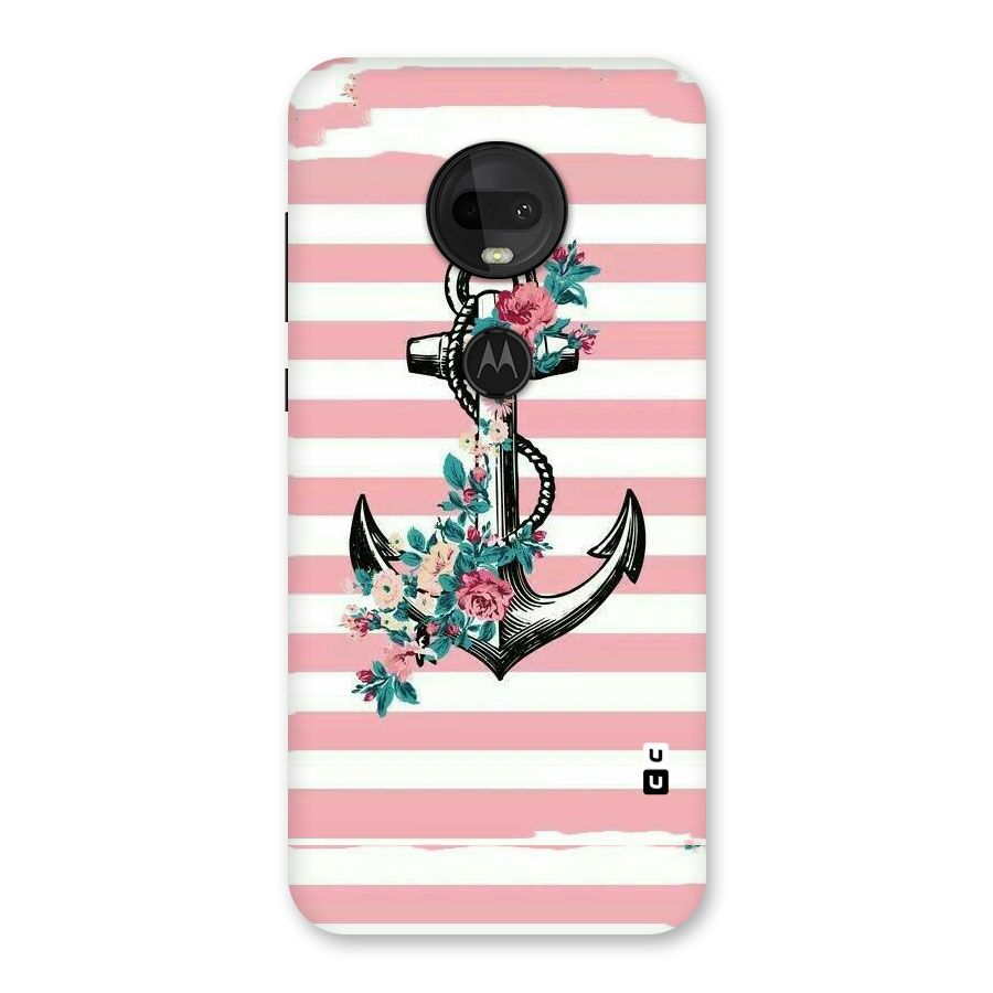 Floral Anchor Back Case for Moto G7