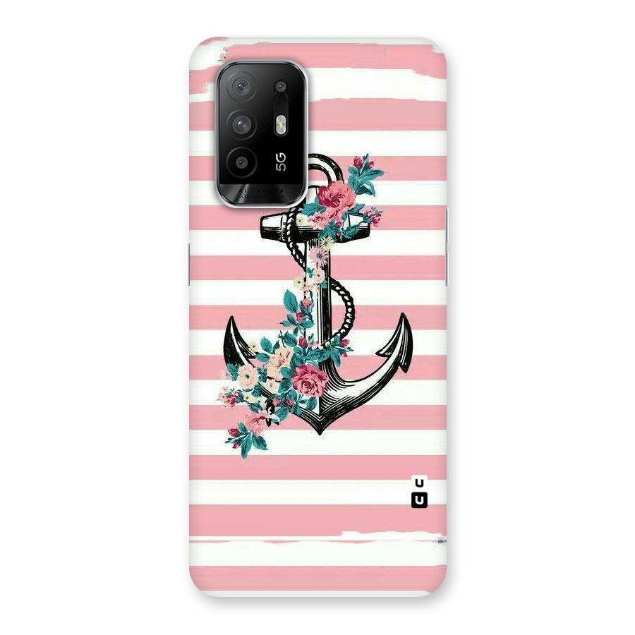 Floral Anchor Back Case for Oppo F19 Pro Plus 5G
