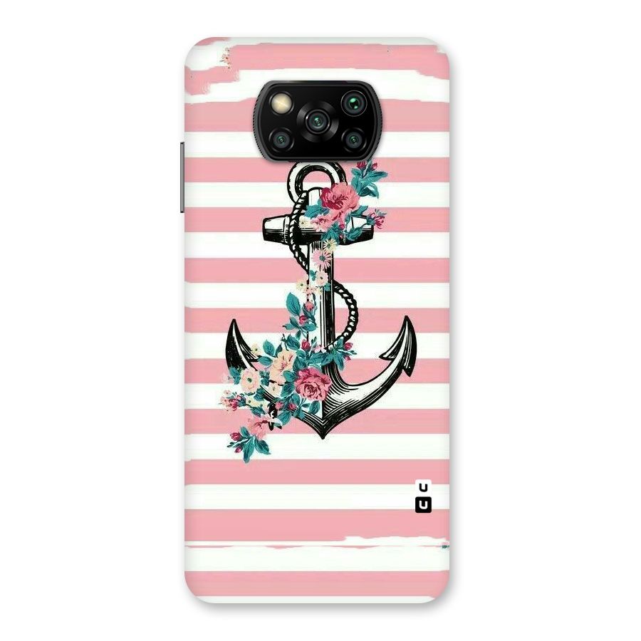 Floral Anchor Back Case for Poco X3