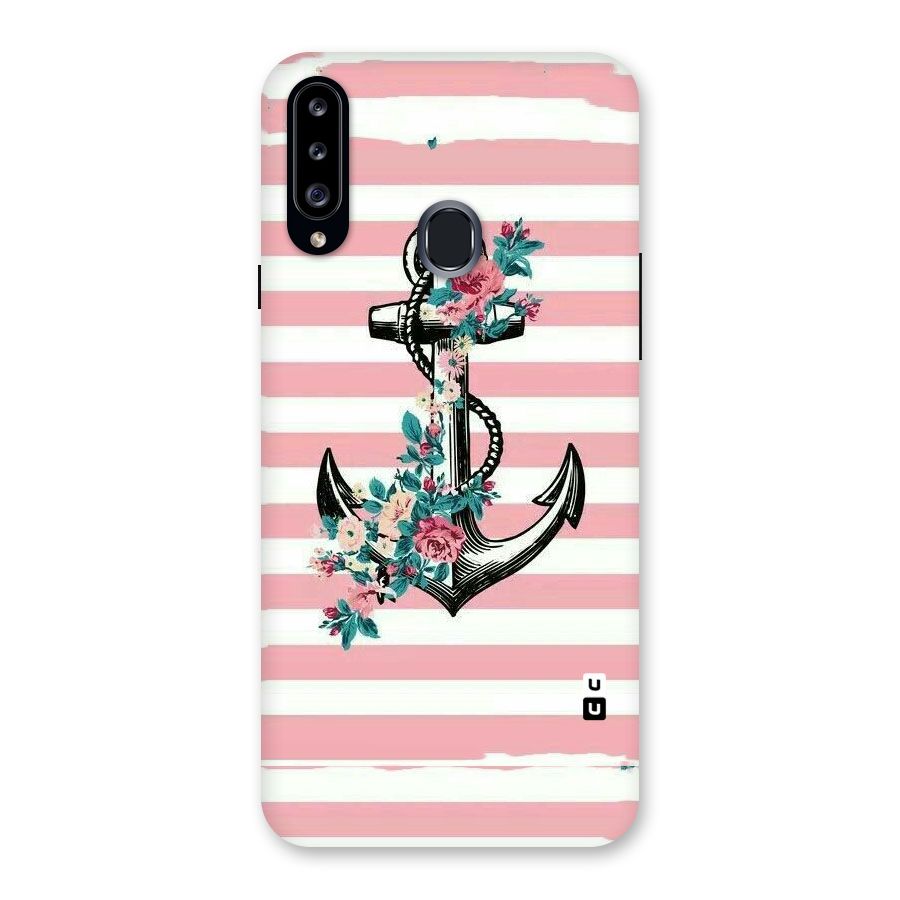 Floral Anchor Back Case for Samsung Galaxy A20s