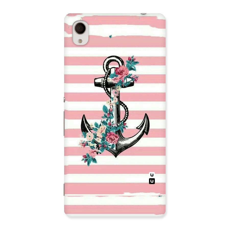 Floral Anchor Back Case for Xperia M4 Aqua