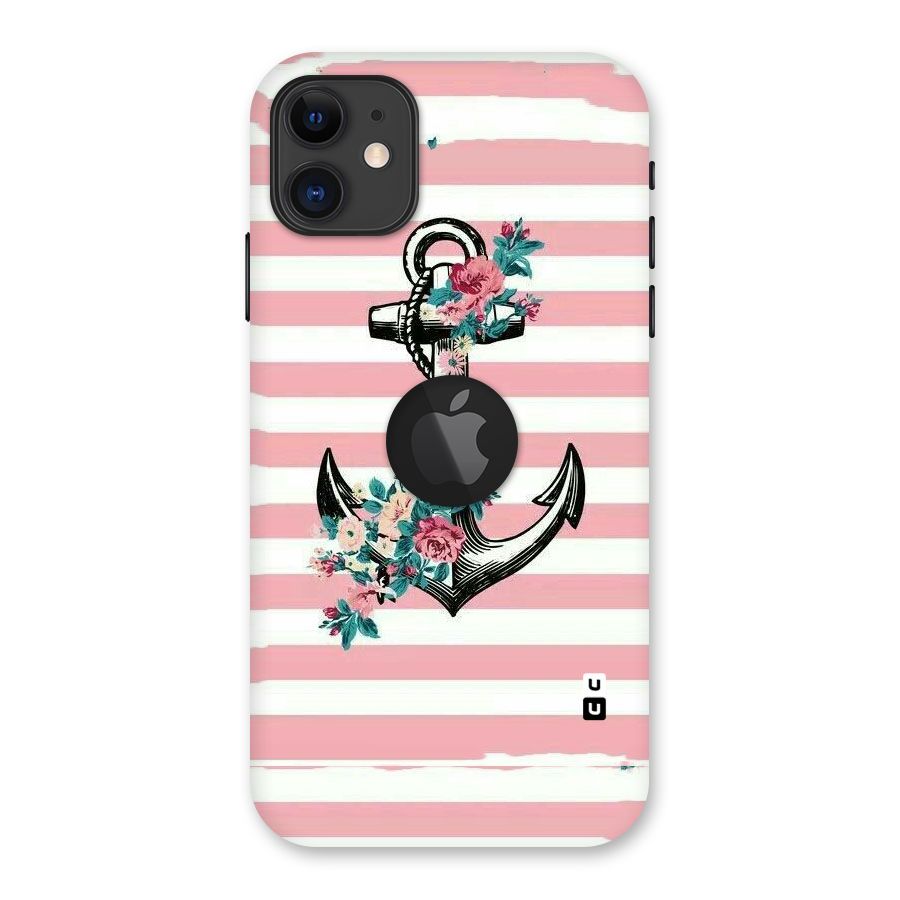 Floral Anchor Back Case for iPhone 11 Logo Cut