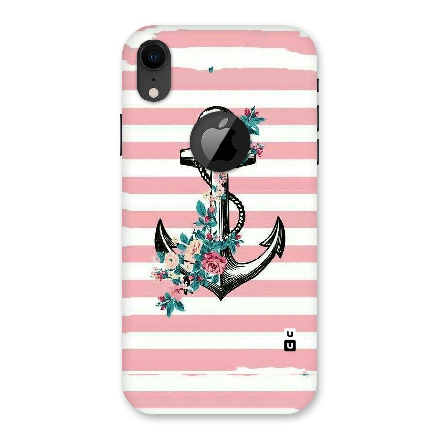 Floral Anchor Back Case for iPhone XR Logo Cut