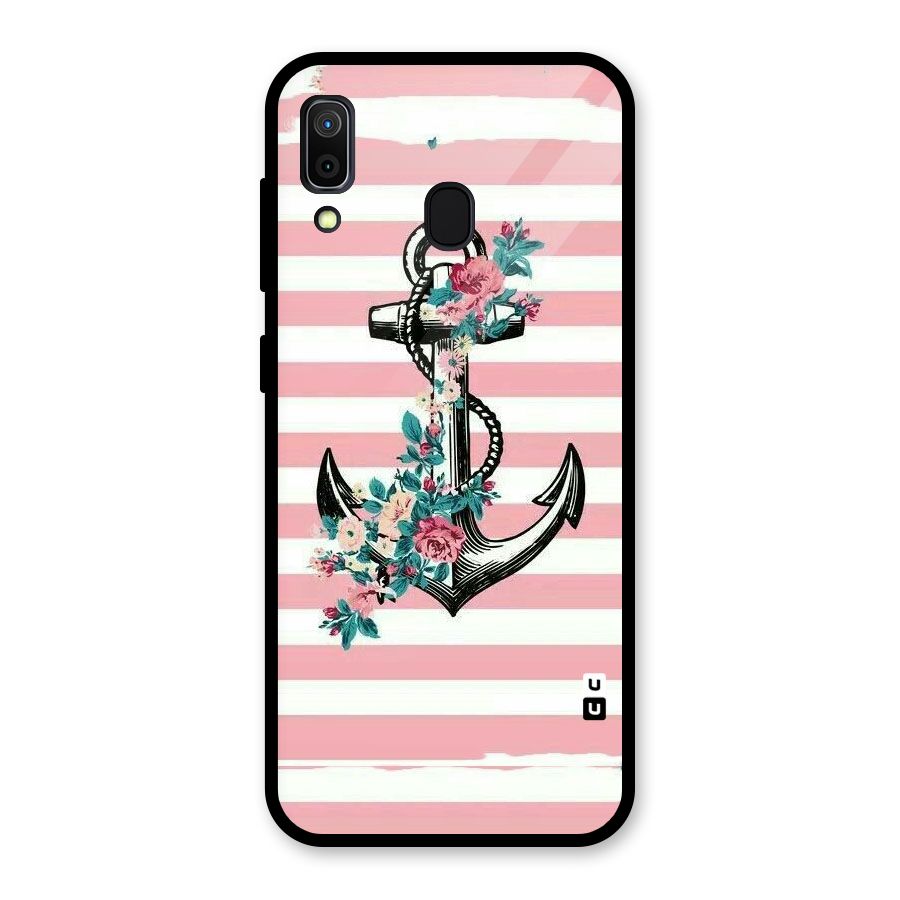 Floral Anchor Glass Back Case for Galaxy A30