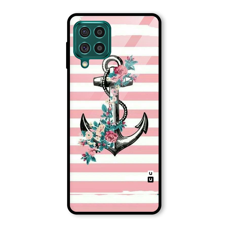 Floral Anchor Glass Back Case for Galaxy F62
