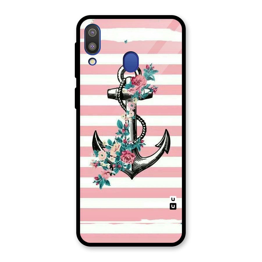 Floral Anchor Glass Back Case for Galaxy M20