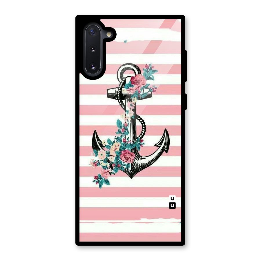 Floral Anchor Glass Back Case for Galaxy Note 10