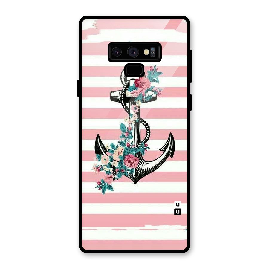 Floral Anchor Glass Back Case for Galaxy Note 9
