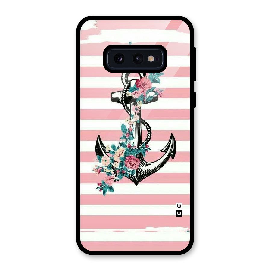 Floral Anchor Glass Back Case for Galaxy S10e