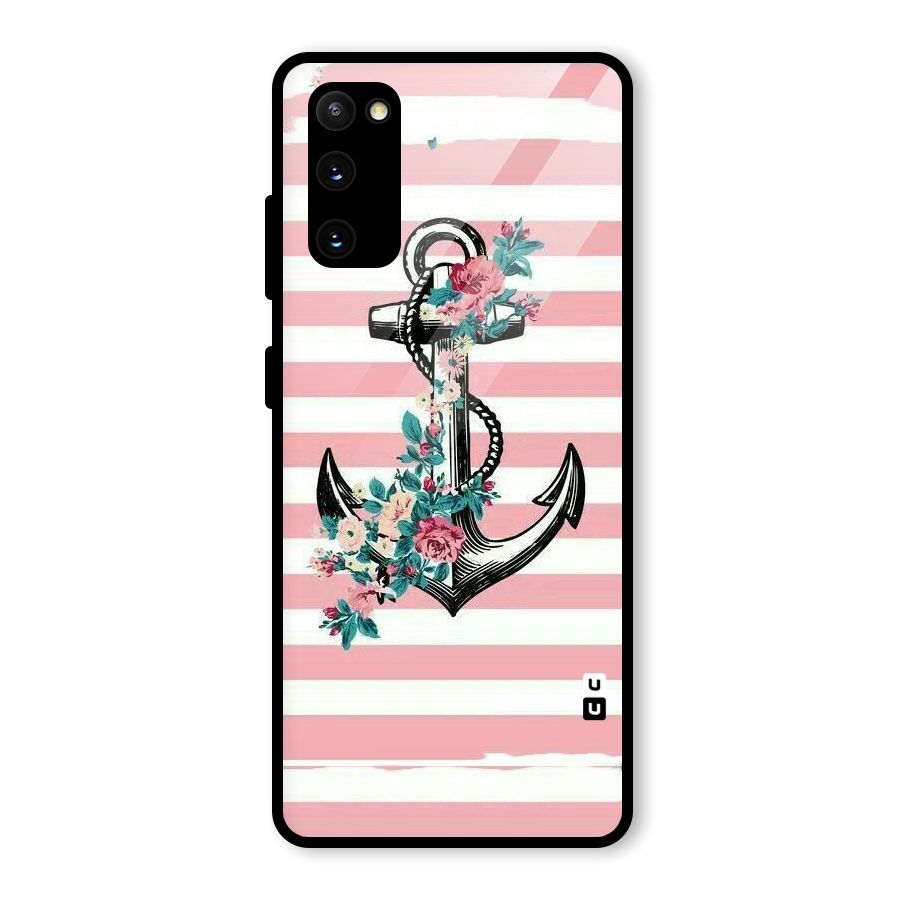 Floral Anchor Glass Back Case for Galaxy S20 FE