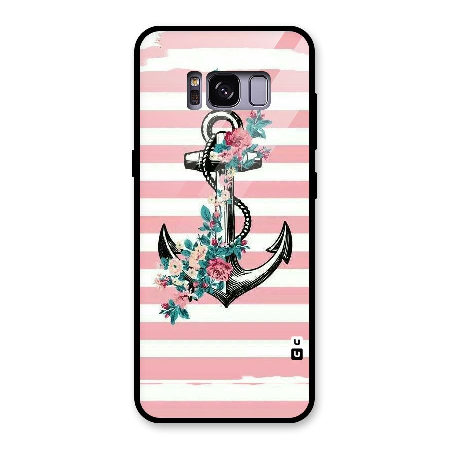 Floral Anchor Glass Back Case for Galaxy S8