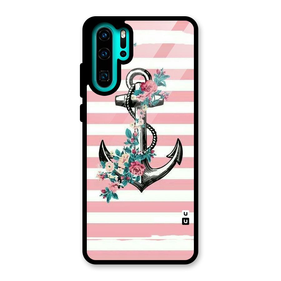 Floral Anchor Glass Back Case for Huawei P30 Pro