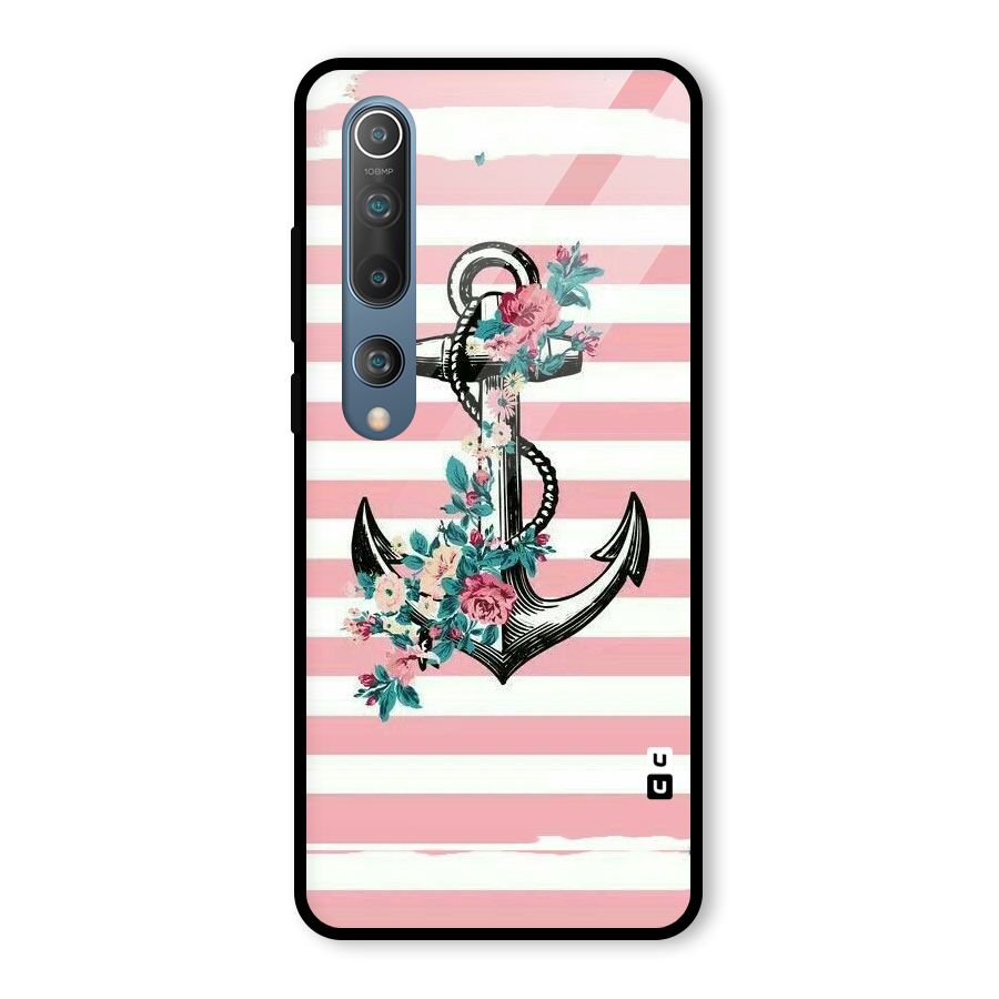Floral Anchor Glass Back Case for Mi 10