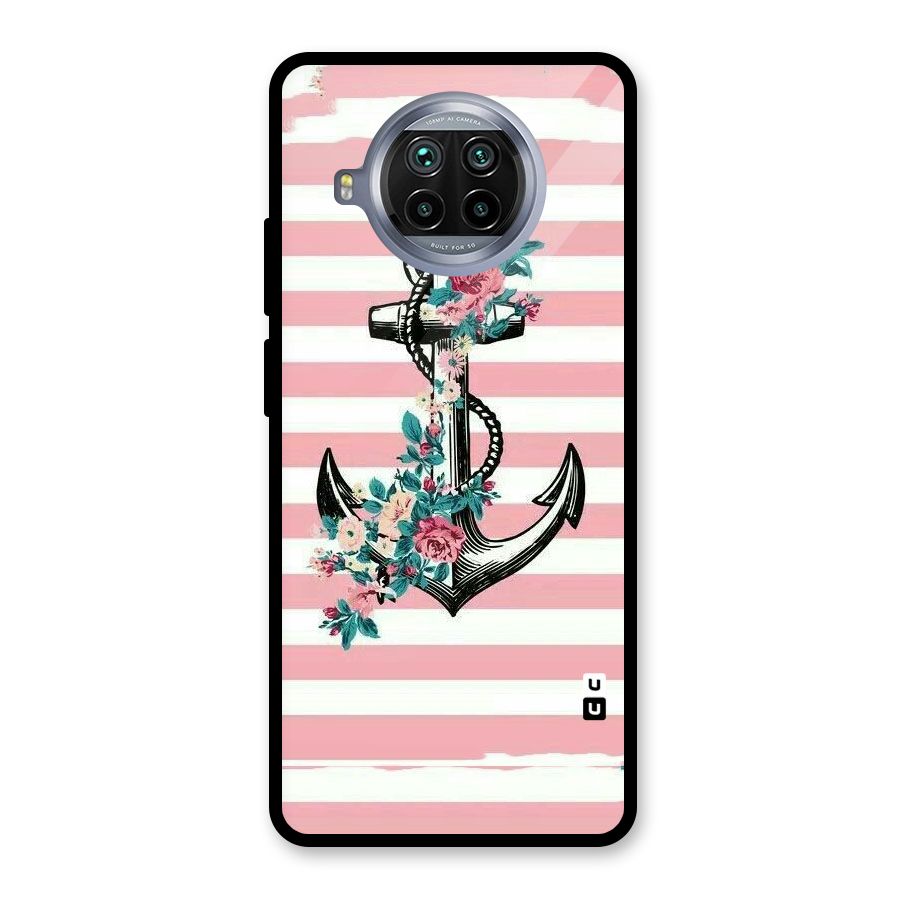 Floral Anchor Glass Back Case for Mi 10i