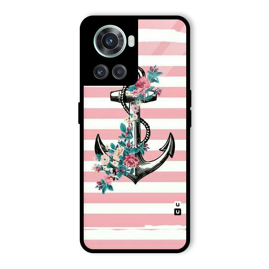 Floral Anchor Glass Back Case for OnePlus 10R