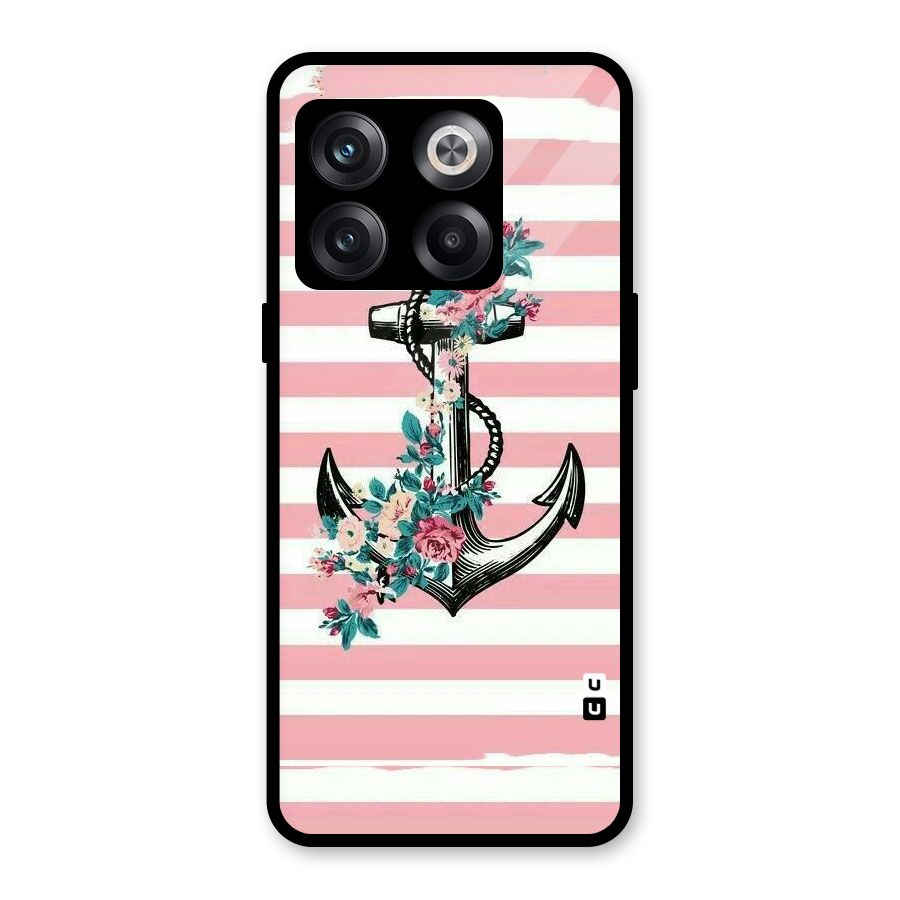 Floral Anchor Glass Back Case for OnePlus 10T