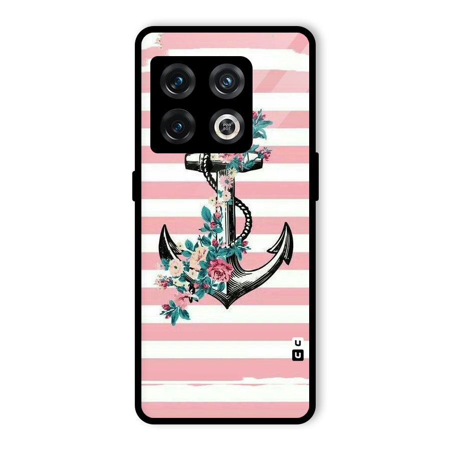 Floral Anchor Glass Back Case for OnePlus 10 Pro 5G