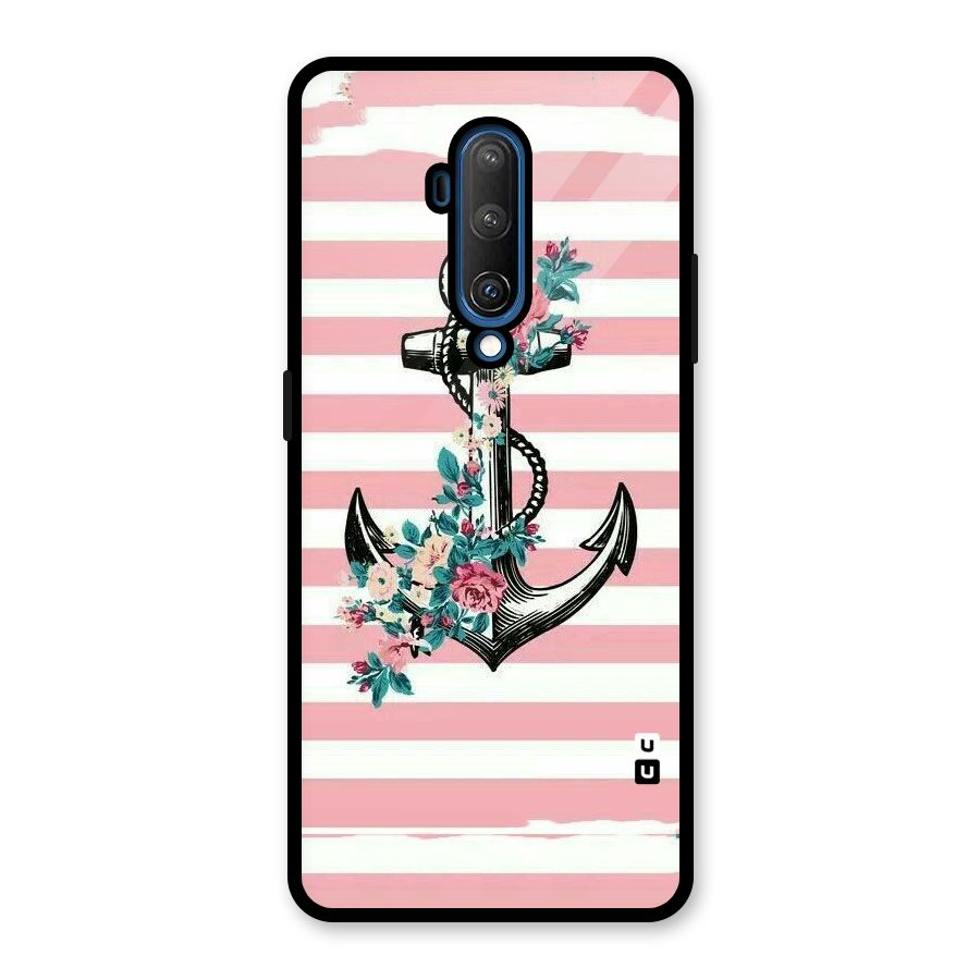 Floral Anchor Glass Back Case for OnePlus 7T Pro