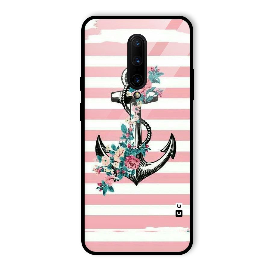 Floral Anchor Glass Back Case for OnePlus 7 Pro