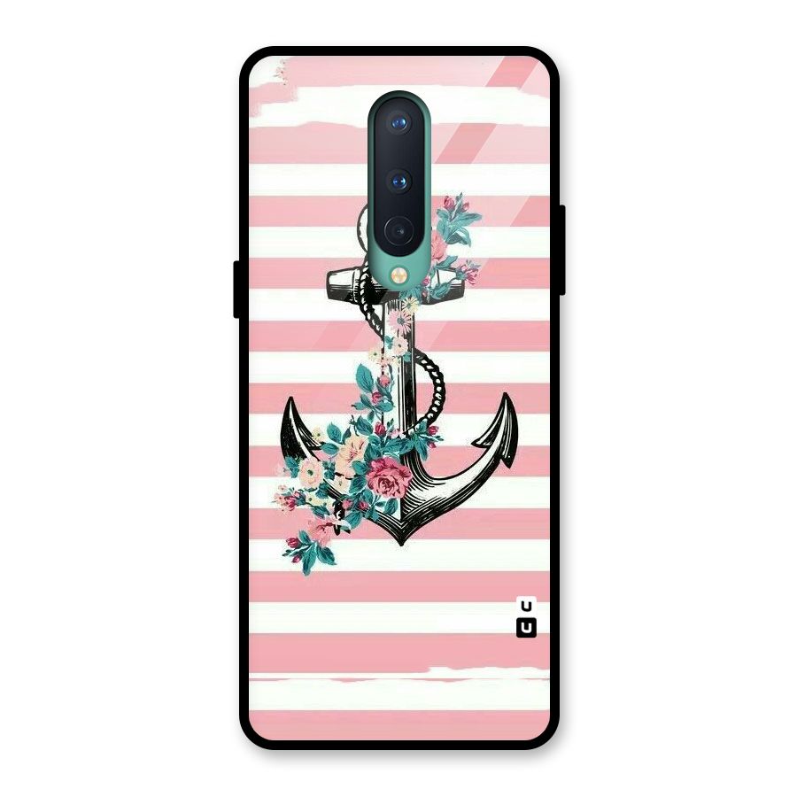Floral Anchor Glass Back Case for OnePlus 8