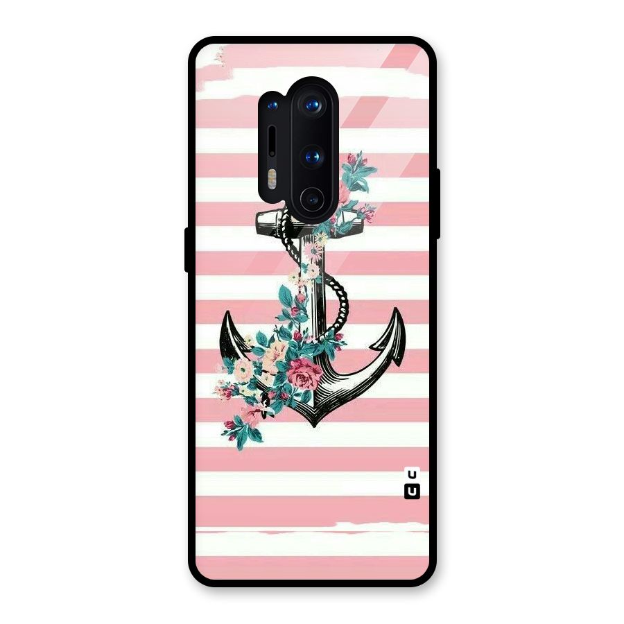 Floral Anchor Glass Back Case for OnePlus 8 Pro
