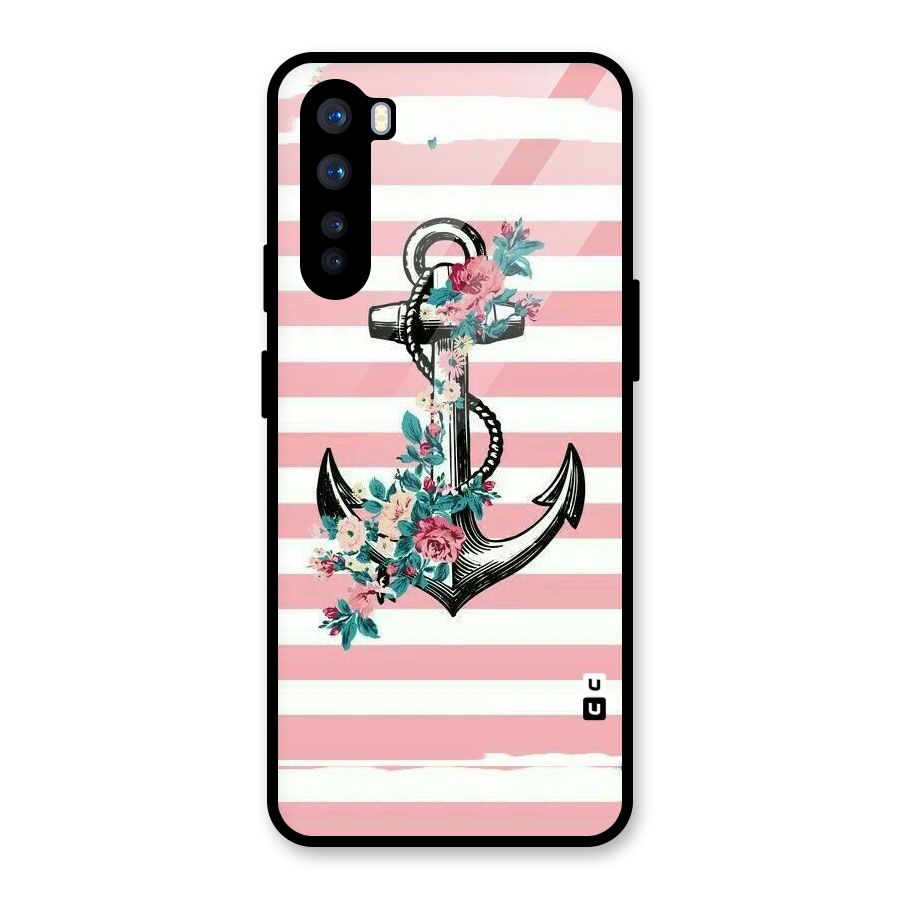 Floral Anchor Glass Back Case for OnePlus Nord