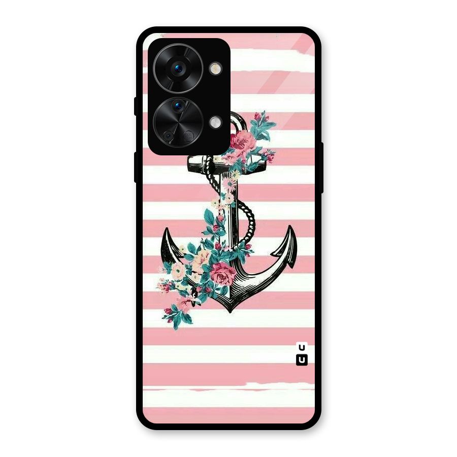 Floral Anchor Glass Back Case for OnePlus Nord 2T