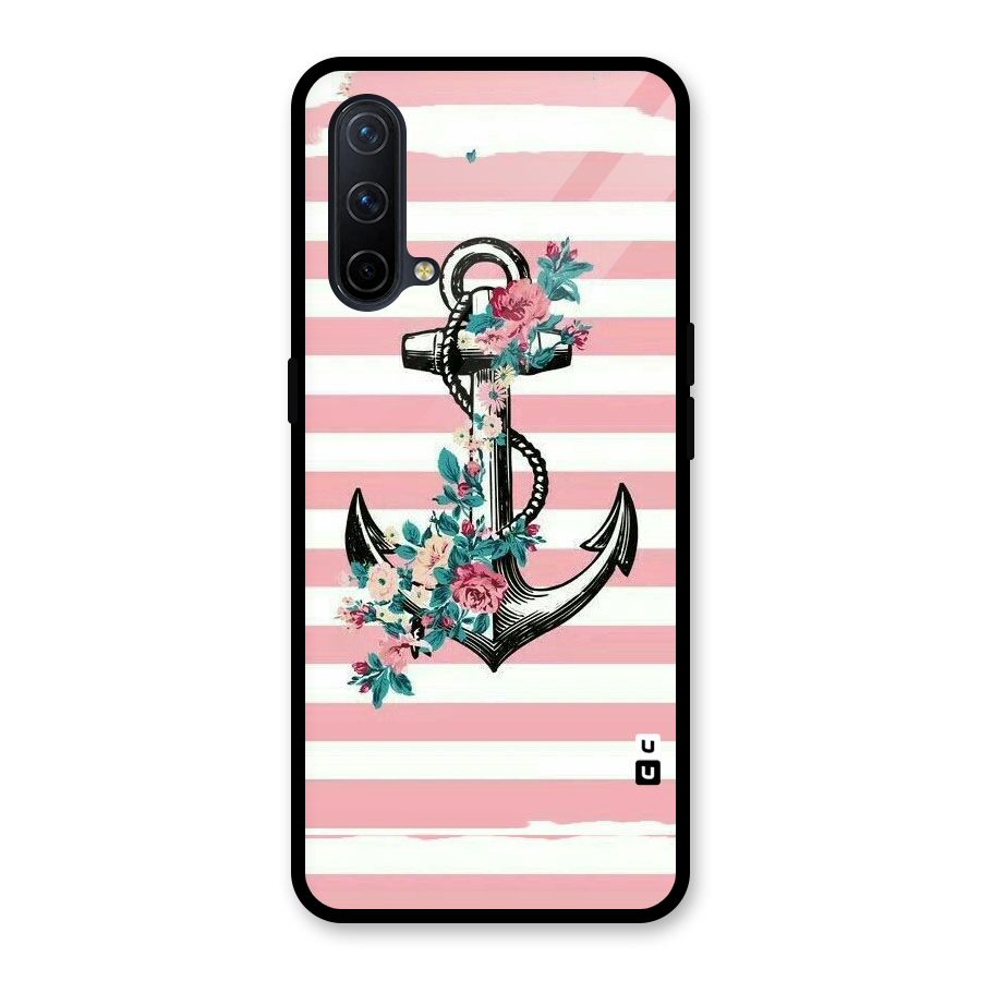 Floral Anchor Glass Back Case for OnePlus Nord CE 5G