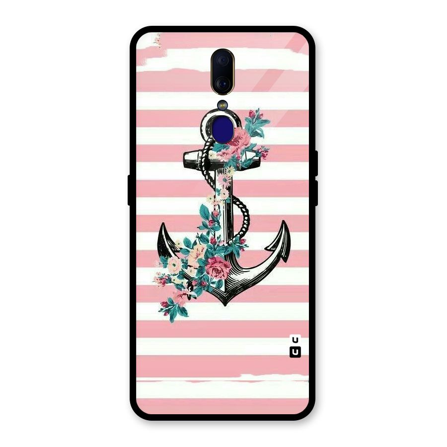 Floral Anchor Glass Back Case for Oppo F11