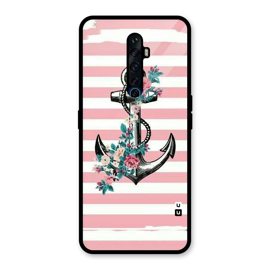 Floral Anchor Glass Back Case for Oppo Reno2 Z