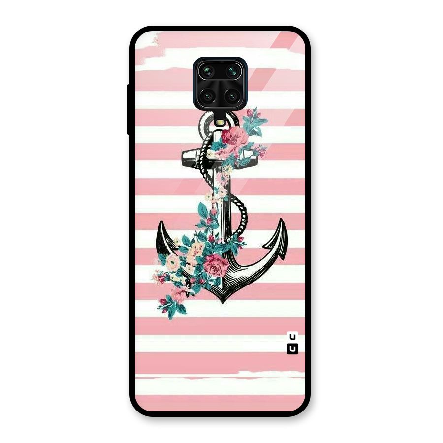 Floral Anchor Glass Back Case for Poco M2 Pro