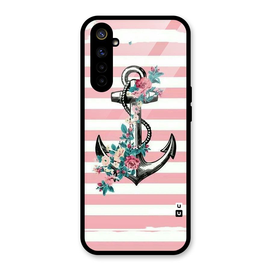 Floral Anchor Glass Back Case for Realme 6