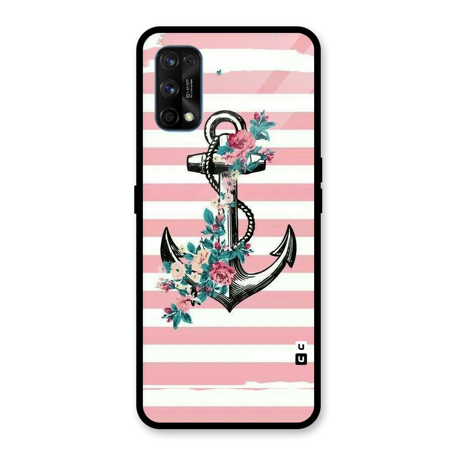 Floral Anchor Glass Back Case for Realme 7 Pro