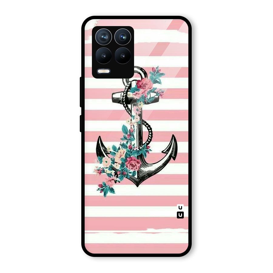 Floral Anchor Glass Back Case for Realme 8 Pro
