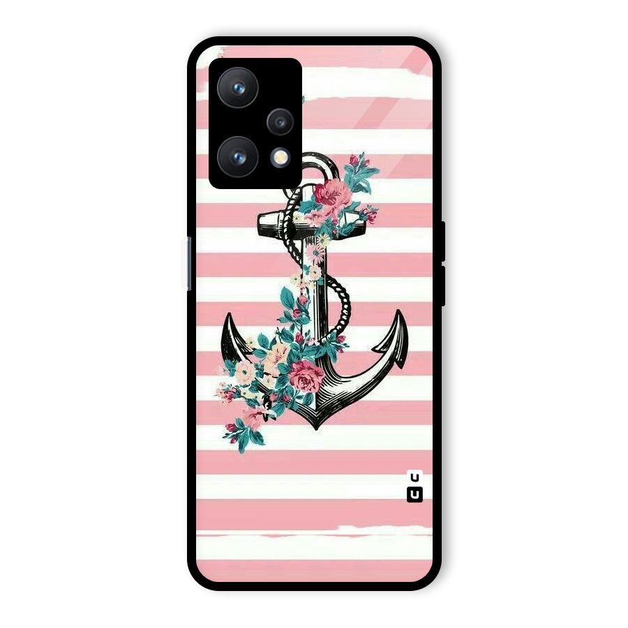 Floral Anchor Glass Back Case for Realme 9 Pro 5G