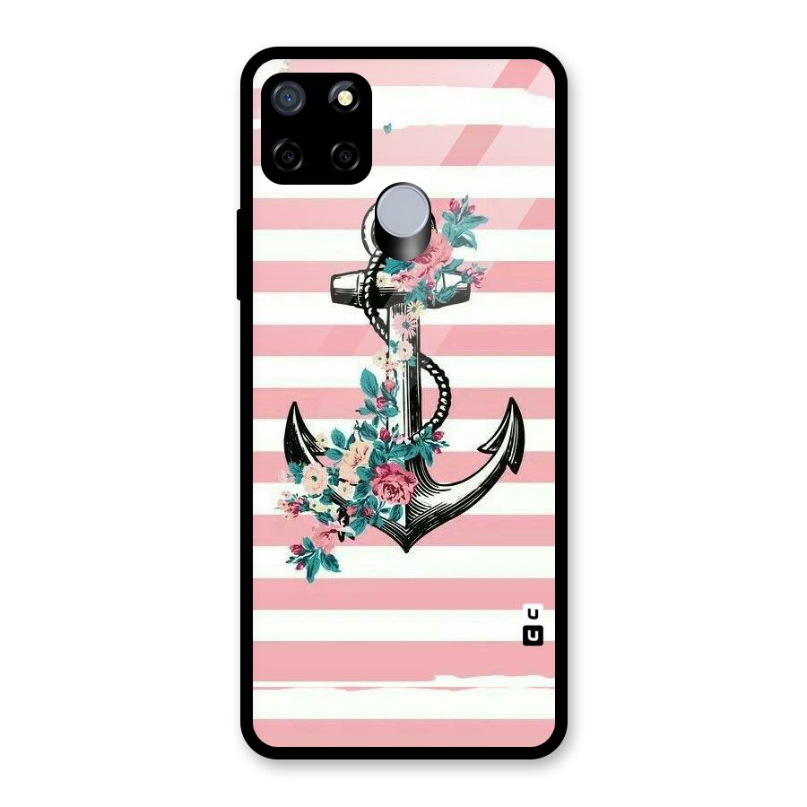 Floral Anchor Glass Back Case for Realme C15