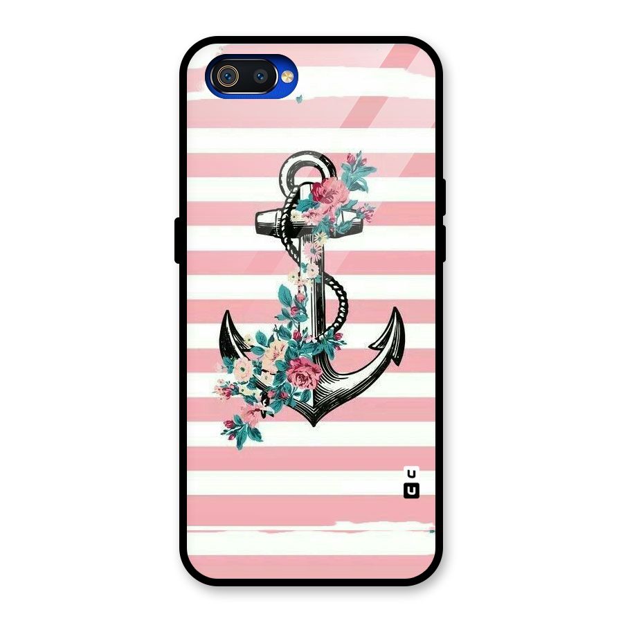 Floral Anchor Glass Back Case for Realme C2