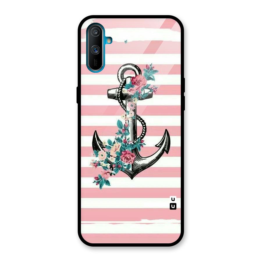 Floral Anchor Glass Back Case for Realme C3