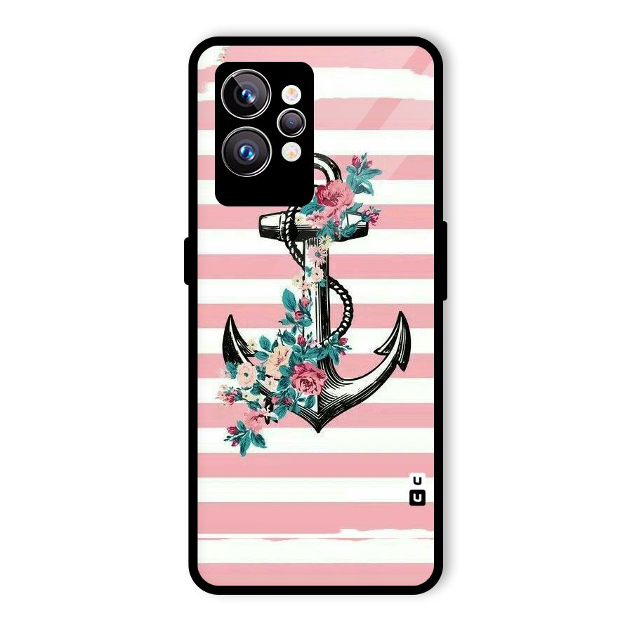 Floral Anchor Glass Back Case for Realme GT2 Pro