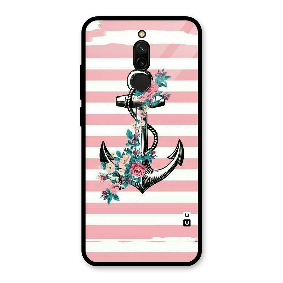 Floral Anchor Glass Back Case for Redmi 8