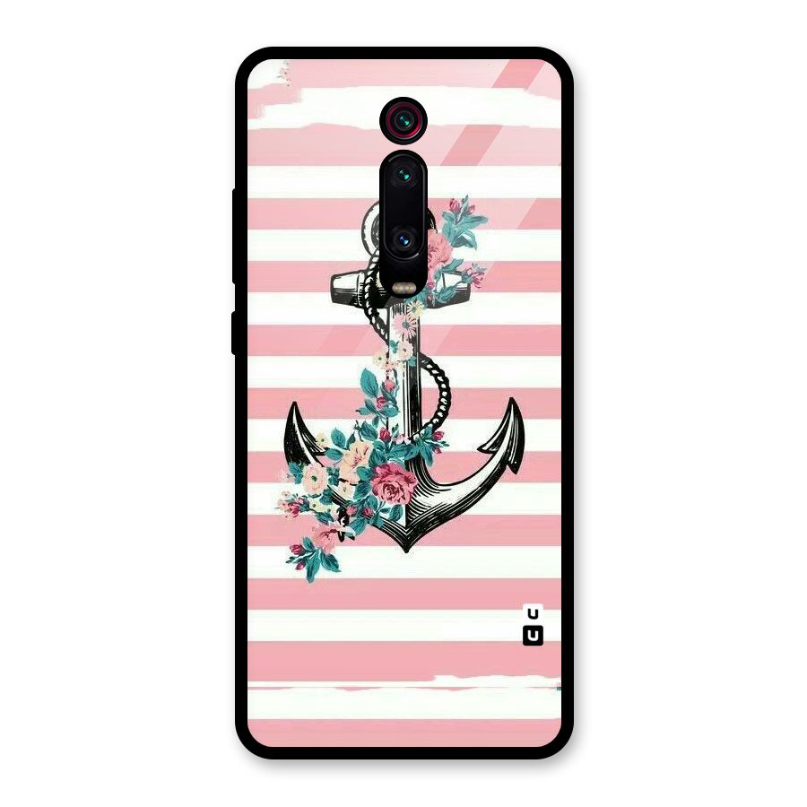 Floral Anchor Glass Back Case for Redmi K20 Pro