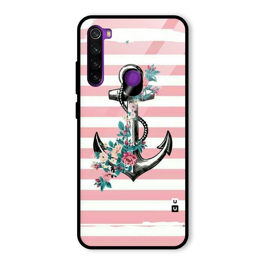 Floral Anchor Glass Back Case for Redmi Note 8