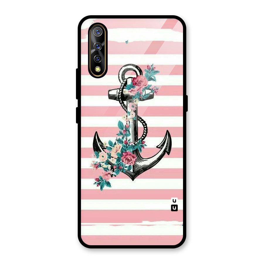 Floral Anchor Glass Back Case for Vivo S1