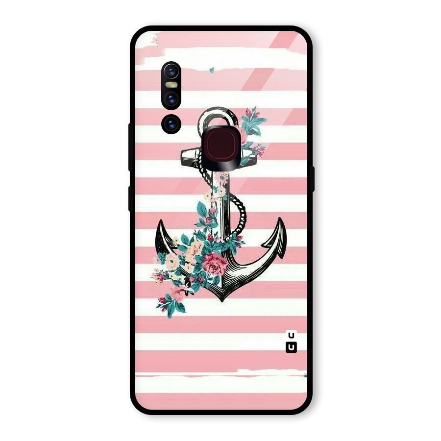 Floral Anchor Glass Back Case for Vivo V15