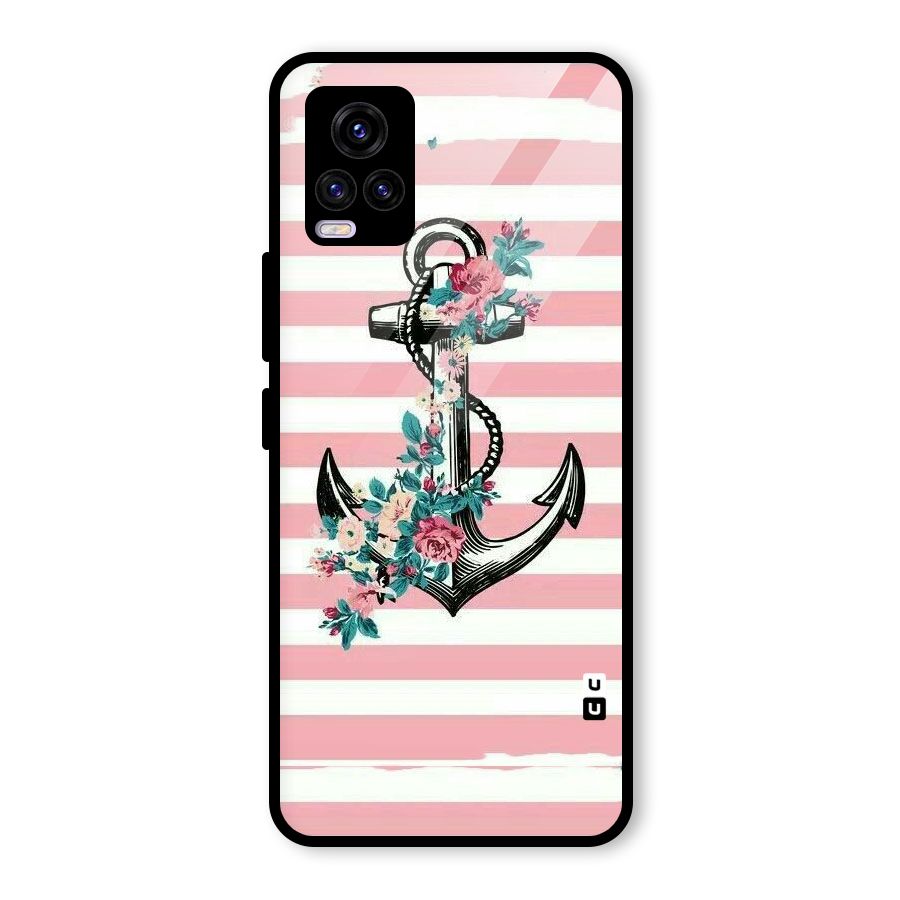 Floral Anchor Glass Back Case for Vivo V20