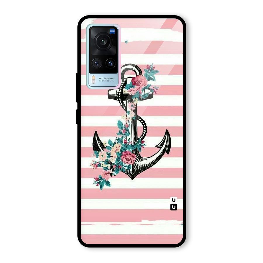 Floral Anchor Glass Back Case for Vivo X60